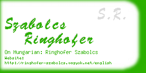 szabolcs ringhofer business card